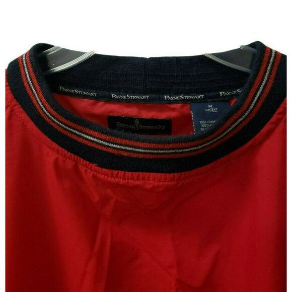 Payne Stewart Pullover Jacket Medium Golf Red Polyester windbreaker packable - Picture 3 of 10